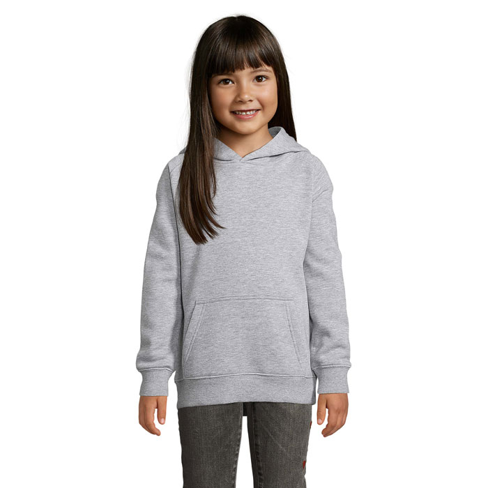 Sweat-shirt publicitaire enfant à capuche Stellar Kids Gris Chiné Ii
